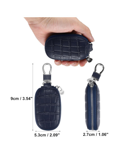 Funda Universal para Llave de Auto uxcell de Cuero Genuino Azul