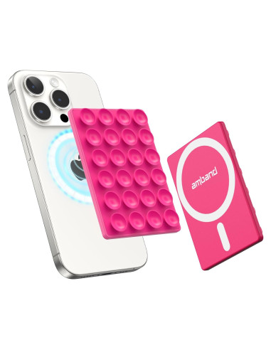 Soporte Magnético amBand para iPhone MagSafe Rosa Fucsia