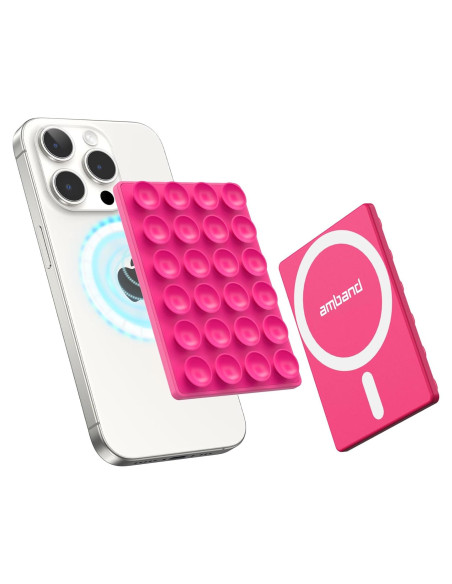Soporte Magnético amBand para iPhone MagSafe Rosa Fucsia