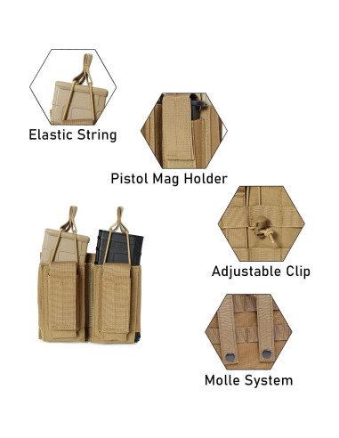 Pouch Molle Doble Triple Atwilltap Verde Táctico