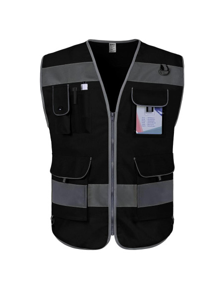 Chaleco de Seguridad TCCFCCT Unisex Grande 9 Bolsillos Reflectante