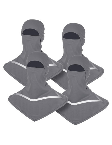 4 Pzs Balaclava UV Hombres Talla Única Gris con Reflectantes