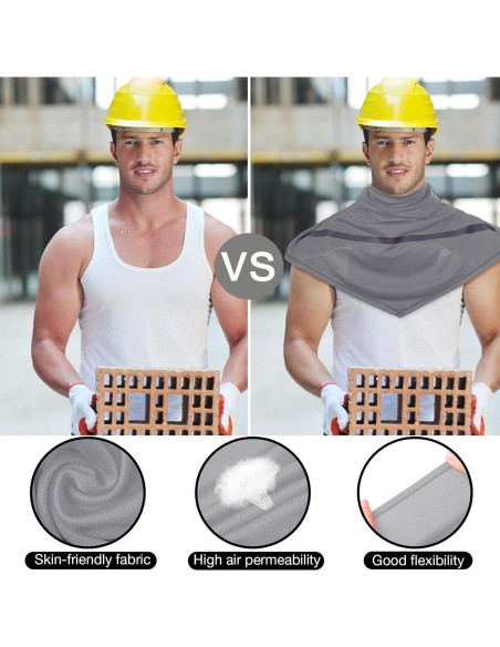 4 Pzs Balaclava UV Hombres Talla Única Gris con Reflectantes