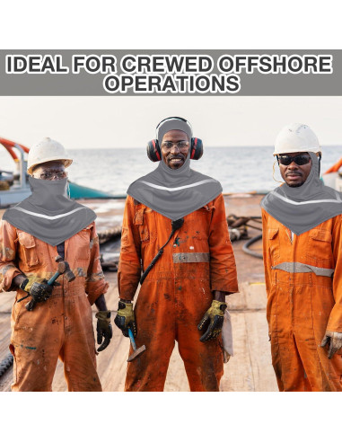 4 Pzs Balaclava UV Hombres Talla Única Gris con Reflectantes