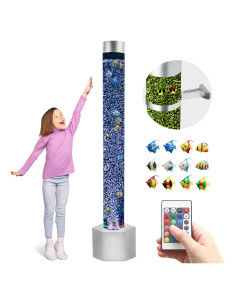 Tubo de Burbuja Sensorial LED 16 Colores con Peces - 152 cm