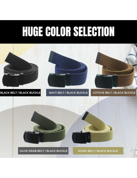 Cinturón Web Militar ARMYU 100% Algodón 137 cm Ajustable