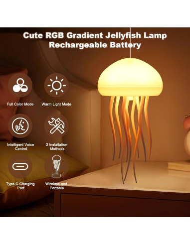 Lámpara de Medusas LANXUD DWE9 RGB Recargable Táctil