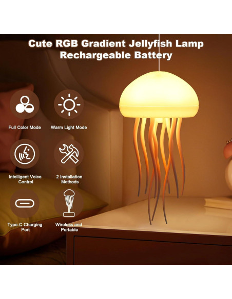 Lámpara de Medusas LANXUD DWE9 RGB Recargable Táctil