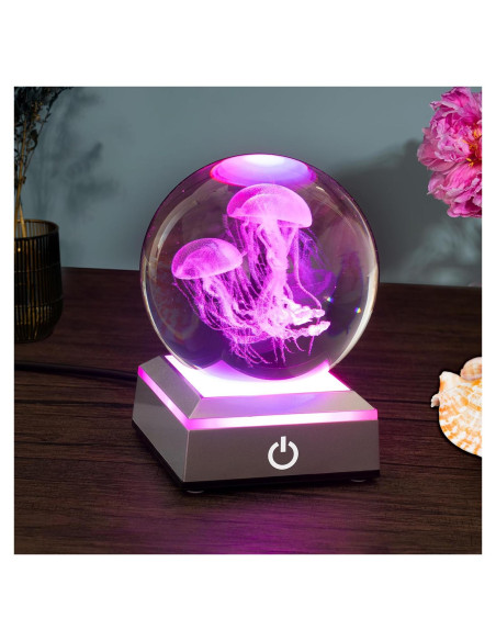 Lámpara de Bola de Cristal 3D DoYouzhuo8 Medusa 8 cm Colorida