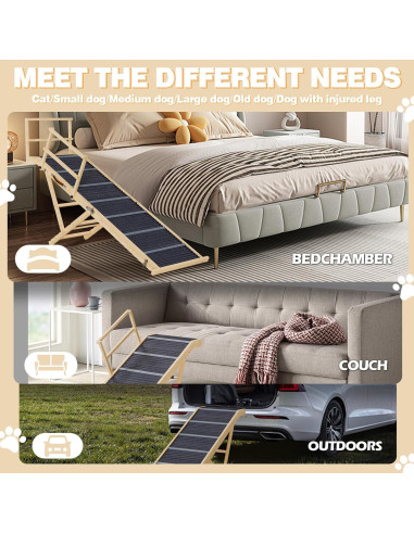 Rampa Plegable para Perros TOCRETOARE 162.56 cm Antideslizante