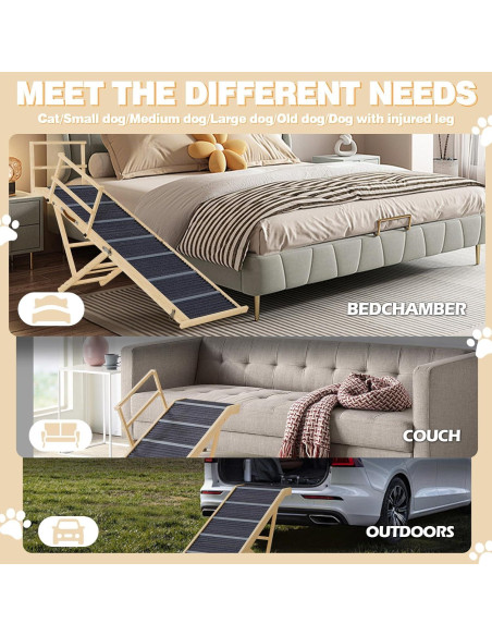 Rampa Plegable para Perros TOCRETOARE 162.56 cm Antideslizante