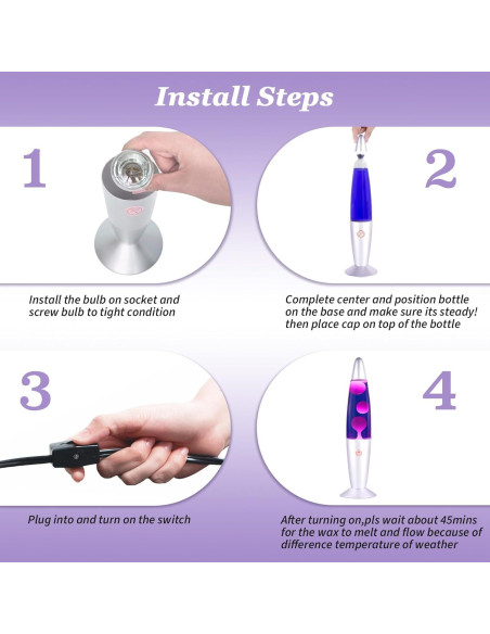 Lámpara de Magma Vanful Púrpura 34 cm Decorativa Relax