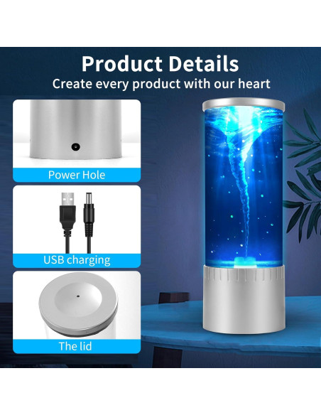 Lámpara de mesa Twister Hurricane Light, luz de remolino