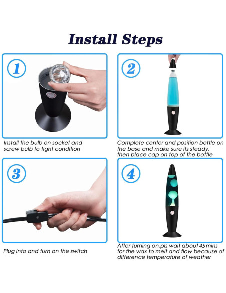 Lámpara de Movimiento Líquido Vanful 33cm Azul y Blanca