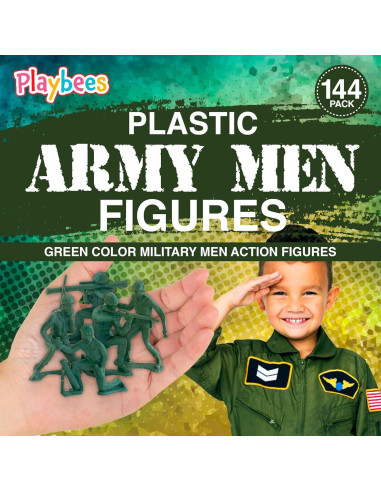 144 Soldados de Juguete Better Basics Figuras Militares 3,81 cm