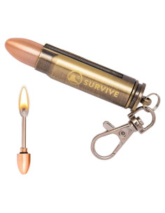 Encendedor Permanente SURVIVE Bullet Metal Llavero Compacto