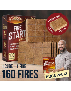 Cubos de Encendido de Fuego 160 pcs - Inodoros y Resistentes 2