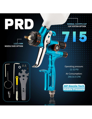 Pistola de Pintura Automotriz PORPHIS PRD-715 1.4mm