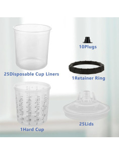 Kit de 25 Tazas de Pintura YAYODS 650 ml con Forros 2