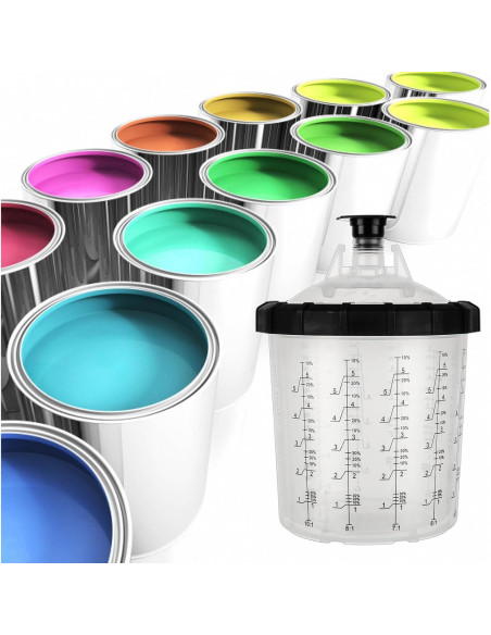 Kit de 25 Tazas de Pintura YAYODS 650 ml con Forros