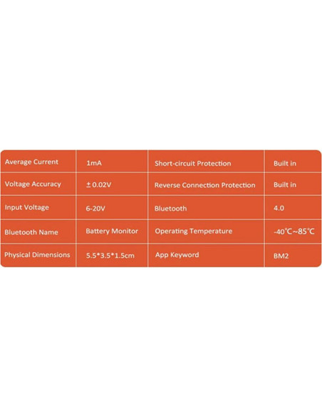 Monitor de Batería BM2 Bluetooth 4.0 12V Auto y Moto