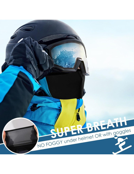 Balaclava Achiou Negra para Esquí y Ciclismo UV