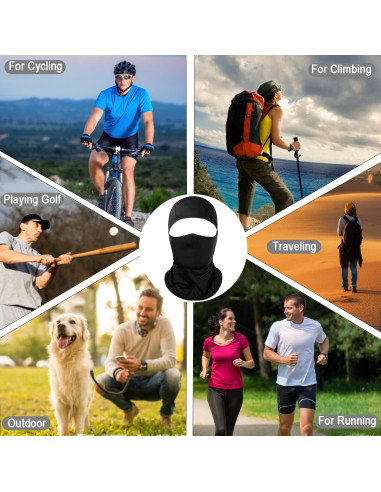 Balaclava Achiou Negra para Esquí y Ciclismo UV