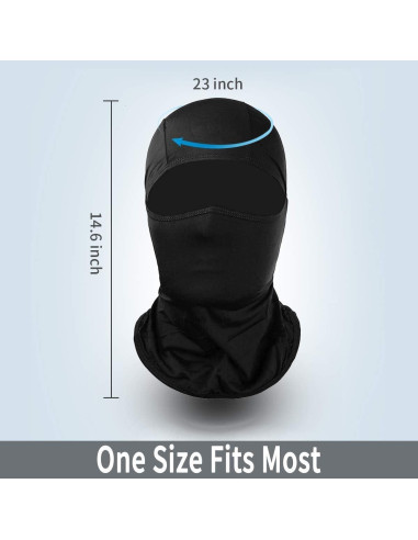 Balaclava Achiou Negra para Esquí y Ciclismo UV