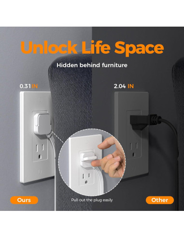 Regleta TESSAN 4 Salidas 3 USB 1.52m Protector Sobretensión