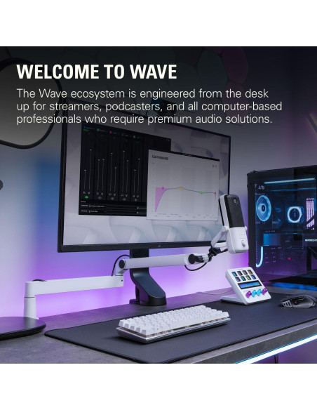 Brazo de Micrófono Elgato Wave Mic Arm LP Blanco Ajustable