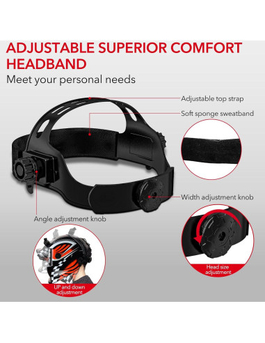 Casco de Soldadura TRQWH HD02 con Oscurecimiento Automático