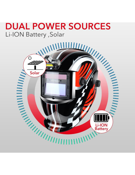 Casco de Soldadura TRQWH HD02 con Oscurecimiento Automático