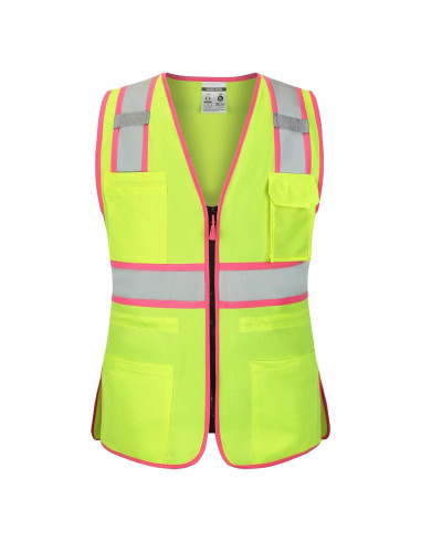 Chaleco de Seguridad Amarillo Mujer V1081-S Reflectante