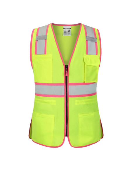 Chaleco de Seguridad Amarillo Mujer V1081-S Reflectante