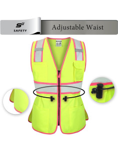 Chaleco de Seguridad Amarillo Mujer V1081-S Reflectante 2