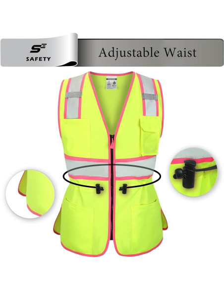 Chaleco de Seguridad Amarillo Mujer V1081-S Reflectante