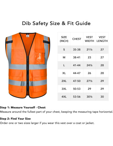 Chaleco de Seguridad Dib Safety Naranja Alta Visibilidad M