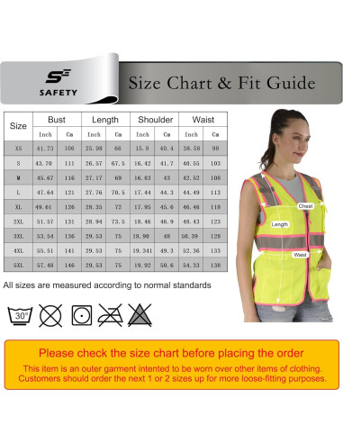 Chaleco de Seguridad Amarillo Mujer V1081-S Reflectante