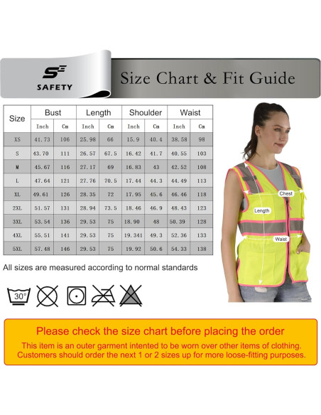 Chaleco de Seguridad Amarillo Mujer V1081-S Reflectante