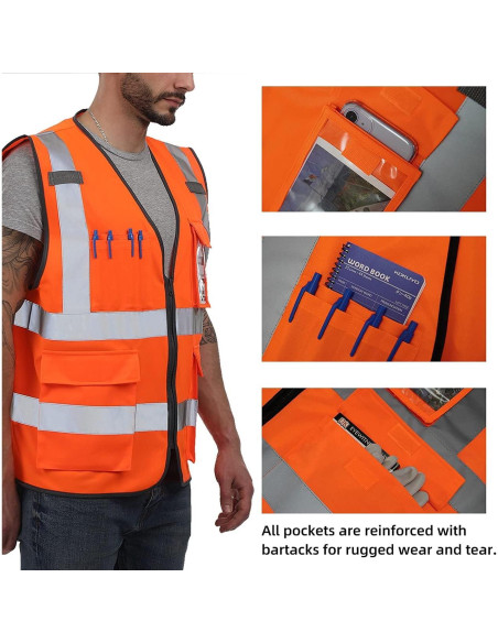 Chaleco de Seguridad Dib Safety Naranja Alta Visibilidad M