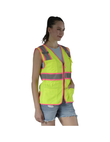 Chaleco de Seguridad Amarillo Mujer V1081-S Reflectante