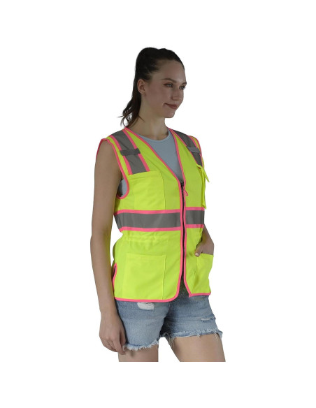 Chaleco de Seguridad Amarillo Mujer V1081-S Reflectante