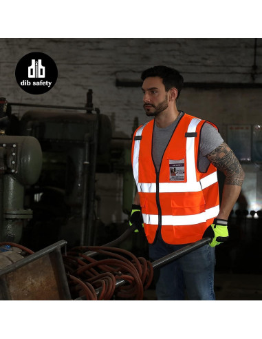 Chaleco de Seguridad Dib Safety Naranja Alta Visibilidad M