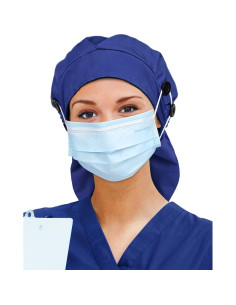 Gorro Quirúrgico Satén Azul para Mujeres con Cabello Largo 2