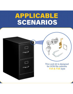 Kit de cerradura Trdzi para gabinete de archivos F24/F28 - 6 piezas 2