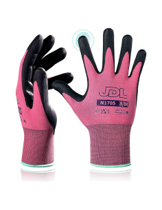 Guantes de Trabajo JDL Safety Nitrilo Jardinería Talla M 3 Pzas