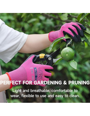 Guantes de Trabajo JDL Safety Nitrilo Jardinería Talla M 3 Pzas