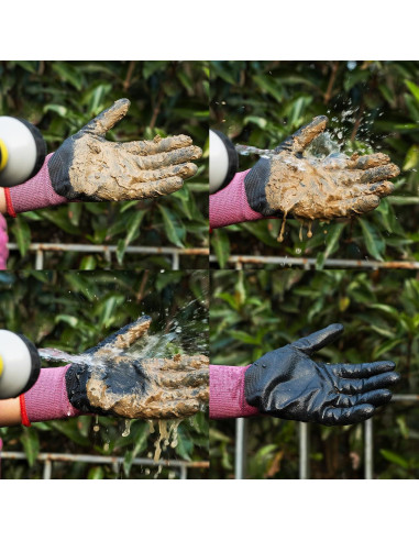 Guantes de Trabajo JDL Safety Nitrilo Jardinería Talla M 3 Pzas