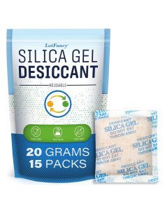 Gel de Silica Deshidratante LotFancy 15 Paquetes 20g Inodoro