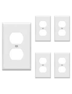 Placas de Pared Duplex Enerlites 8821-W, 5 Paquete, Blanco